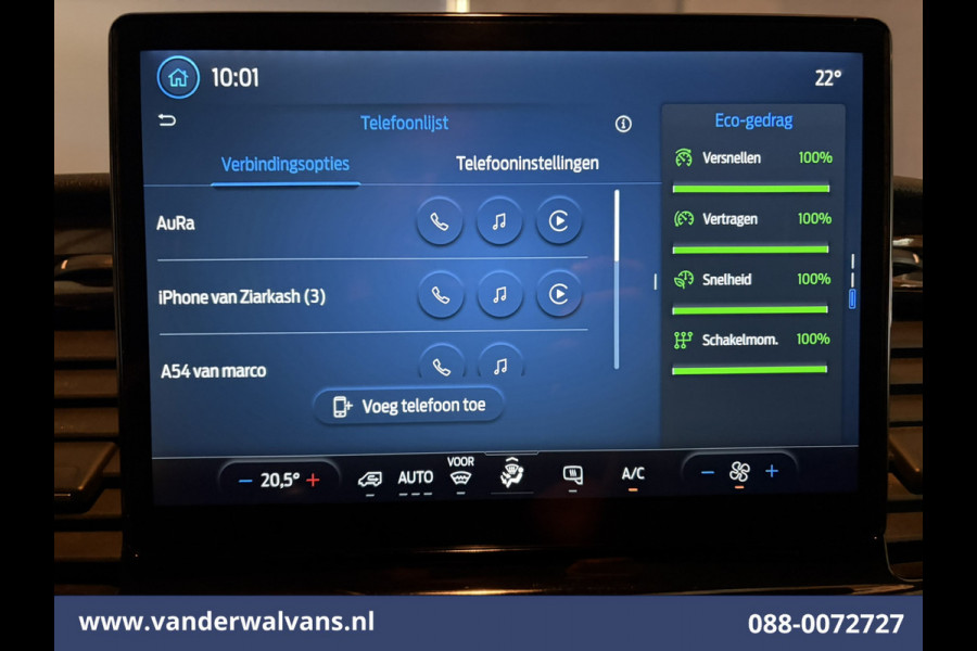 Ford Transit 2.0 TDCI 130pk L3H2 Euro6 Airco | Apple Carplay | Adaptieve Cruisecontrol | 2500kg Trekhaak Android Auto, Verwarmde Voorruit, Parkeersensoren, Bijrijdersbank