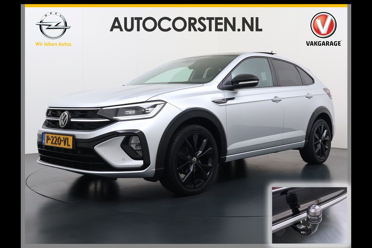 Volkswagen Taigo 1.0TSI Automaat R-Line Panoramadak Camera Adap.Cruise Trekhaak Stoelverwarming Apple Carplay Android Auto Navi Ecc Draadloze telefoonlader Keyless Lmv DAB Bluetooth IQ Light Pdc Isofix Privacy Glas Led Rijstrooksensor 1100KG Trekgewicht