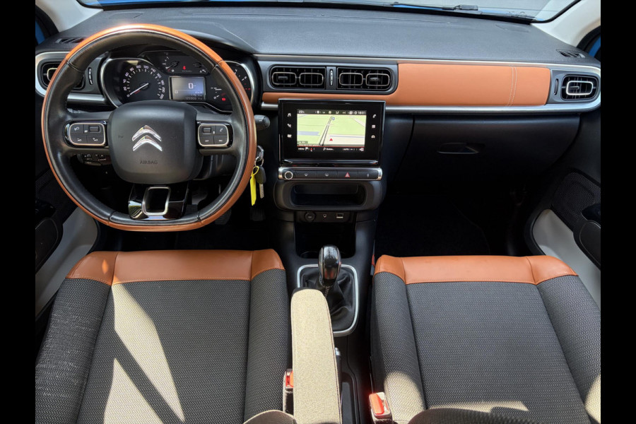 Citroën C3 1.2 PureTech Shine Nieuwe D-riem,Camera,Navi,Clima,Cruise,Lm velgen,Pdc,Rijstrooksensor,Halfleder,Dealer Onderhouden,N.A.P,Apk tot 06-2027