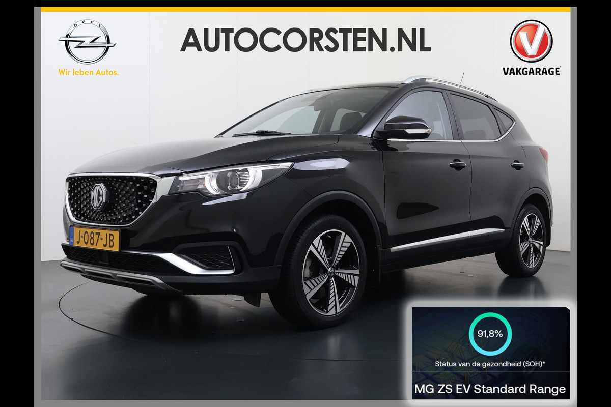 MG ZS EV Luxury 45kWh SOH 92% Panorama-Schuifdak Leder+Verwrmd Trekhaak Adap.Cruise Camera Navi Apple Carplay Android Auto Elek.Stoel  Airco Privacy Glas Isofix DAB Lmv 17" Keyless 1e Eigenaar Dealeronderhouden