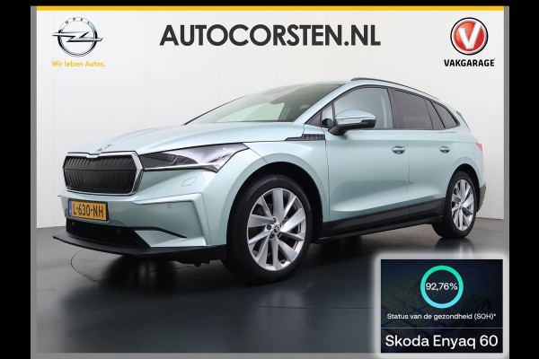 Škoda ENYAQ iV 60 First Edition SOH 92% 3-Zone Ecc Adap.Cruise Stoel+Stuurverwarming Elek.Stoel+Memory Camera Apple Camera Android Auto Navi Pd Keyless advanced Led Matrix Blind Spot Warning Lmv Privacy Glas Lane Assist DAB P-Assist GSM Draadloos laden Dealeronderhouden Origineel Nederlandse Auto