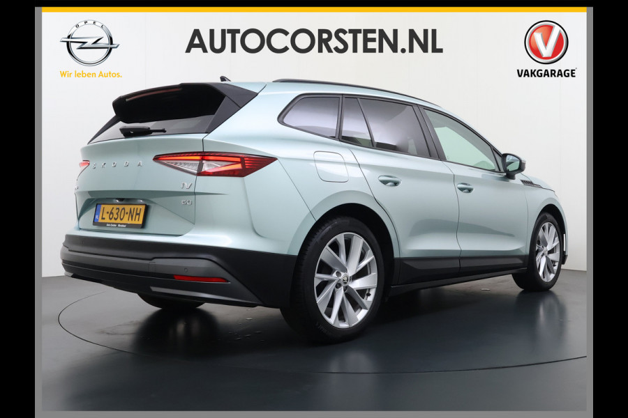Škoda ENYAQ iV 60 First Edition SOH 92% 3-Zone Ecc Adap.Cruise Stoel+Stuurverwarming Elek.Stoel+Memory Camera Apple Camera Android Auto Navi Pd Keyless advanced Led Matrix Blind Spot Warning Lmv Privacy Glas Lane Assist DAB P-Assist GSM Draadloos laden Dealeronderhouden Origineel Nederlandse Auto