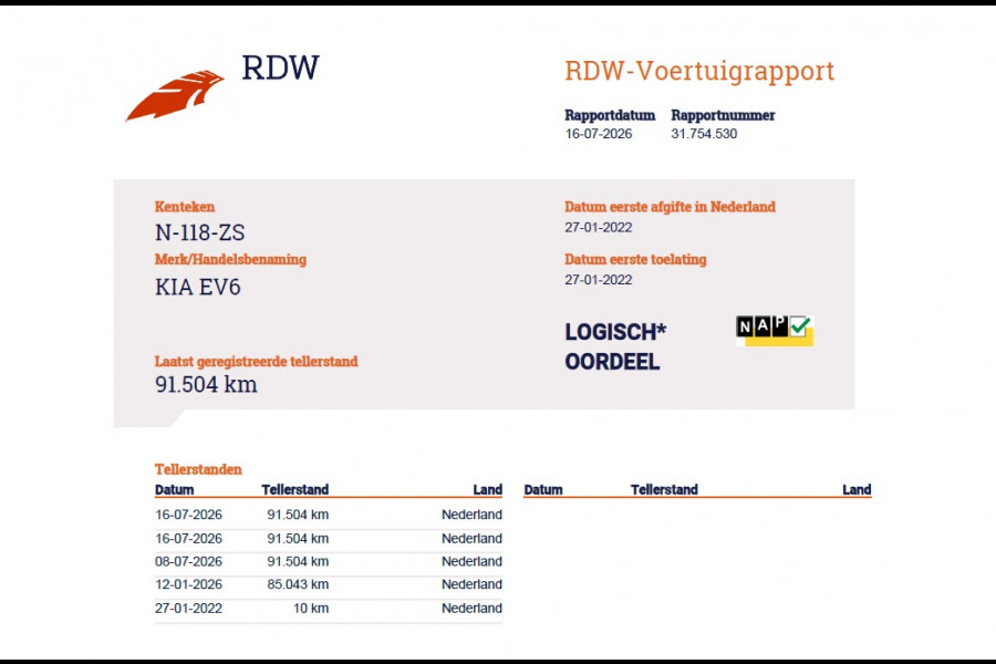Kia Ev6 Plus 77.4kWh SOH 100% Trekhaak Adap.Cruise Warmtepomp Leder+Ventilatie+Verwarming Meridian®-Surround Verwarmd Stuur+Achterbank N Stoel-Memory Elek.Achterklep Privacy Glas USB Bluetooth DAB ESP Lane Assist 1.600KG Trekgewicht Dealeronderhouden