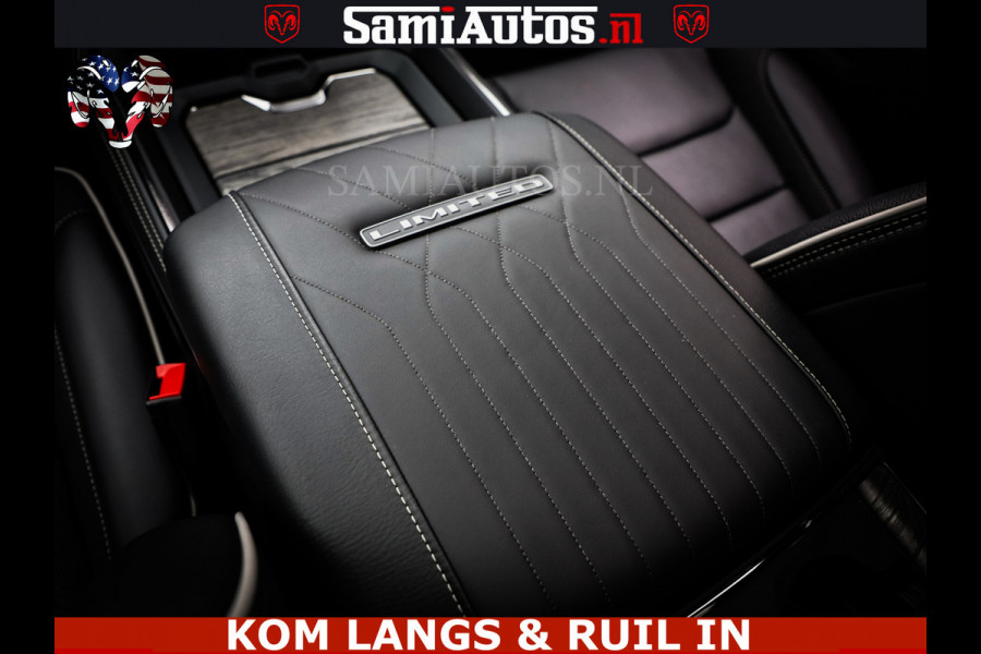 Dodge Ram Limited Night High Output 540HP 706Nm | Massage + Full Option | De Meest Luxe en Volle Pick-Up in zijn Klasse | Comfortabele Dubbele Cabine met Royale 5 Zitplaatsen | BPM vrij | Nu Leverbaar uit Voorraad | Voorraad Nr 2300 - 7689 | De specialist in Amerikaanse pick‑ups in Nederland en Europa.