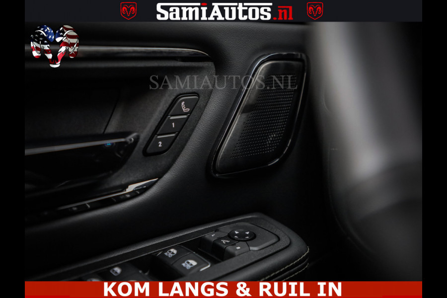 Dodge Ram Limited Night High Output 540HP 706Nm | Massage + Full Option | De Meest Luxe en Volle Pick-Up in zijn Klasse | Comfortabele Dubbele Cabine met Royale 5 Zitplaatsen | BPM vrij | Nu Leverbaar uit Voorraad | Voorraad Nr 2300 - 7689 | De specialist in Amerikaanse pick‑ups in Nederland en Europa.