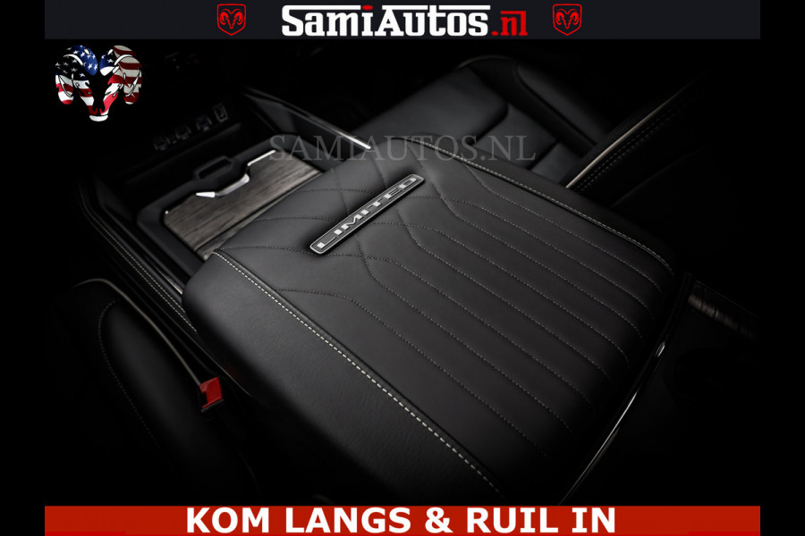 Dodge Ram Limited Night High Output 540HP 706Nm | Massage + Full Option | De Meest Luxe en Volle Pick-Up in zijn Klasse | Comfortabele Dubbele Cabine met Royale 5 Zitplaatsen | BPM vrij | Nu Leverbaar uit Voorraad | Voorraad Nr 2300 - 7689 | De specialist in Amerikaanse pick‑ups in Nederland en Europa.