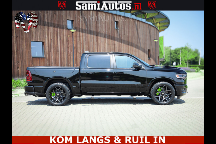 Dodge Ram Limited Night High Output 540HP 706Nm | Massage + Full Option | De Meest Luxe en Volle Pick-Up in zijn Klasse | Comfortabele Dubbele Cabine met Royale 5 Zitplaatsen | BPM vrij | Nu Leverbaar uit Voorraad | Voorraad Nr 2300 - 7689 | De specialist in Amerikaanse pick‑ups in Nederland en Europa.