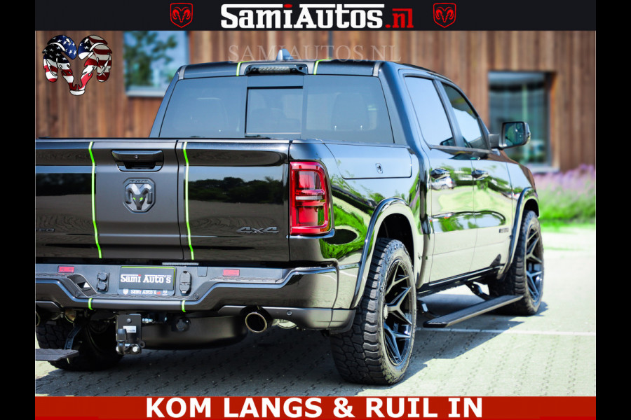 Dodge Ram Limited Night High Output 540HP 706Nm | Massage + Full Option | De Meest Luxe en Volle Pick-Up in zijn Klasse | Comfortabele Dubbele Cabine met Royale 5 Zitplaatsen | BPM vrij | Nu Leverbaar uit Voorraad | Voorraad Nr 2300 - 7689 | De specialist in Amerikaanse pick‑ups in Nederland en Europa.