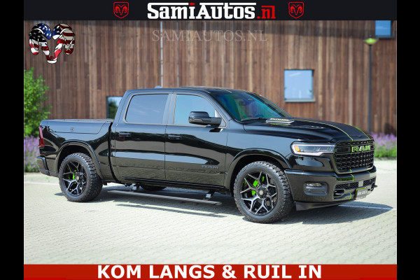 Dodge Ram Limited Night High Output 540HP 706Nm | Massage + Full Option | De Meest Luxe en Volle Pick-Up in zijn Klasse | Comfortabele Dubbele Cabine met Royale 5 Zitplaatsen | BPM vrij | Nu Leverbaar uit Voorraad | Voorraad Nr 2300 - 7689 | De specialist in Amerikaanse pick‑ups in Nederland en Europa.