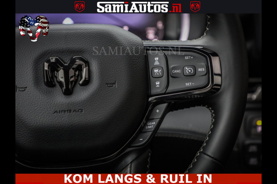 Dodge Ram Limited Night High Output 540HP 706Nm | Massage + Full Option | De Meest Luxe en Volle Pick-Up in zijn Klasse | Comfortabele Dubbele Cabine met Royale 5 Zitplaatsen | BPM vrij | Nu Leverbaar uit Voorraad | Voorraad Nr 2300 - 7689 | De specialist in Amerikaanse pick‑ups in Nederland en Europa.