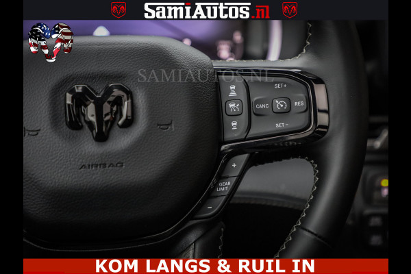 Dodge Ram Limited Night High Output 540HP 706Nm | Massage + Full Option | De Meest Luxe en Volle Pick-Up in zijn Klasse | Comfortabele Dubbele Cabine met Royale 5 Zitplaatsen | BPM vrij | Nu Leverbaar uit Voorraad | Voorraad Nr 2300 - 7689 | De specialist in Amerikaanse pick‑ups in Nederland en Europa.