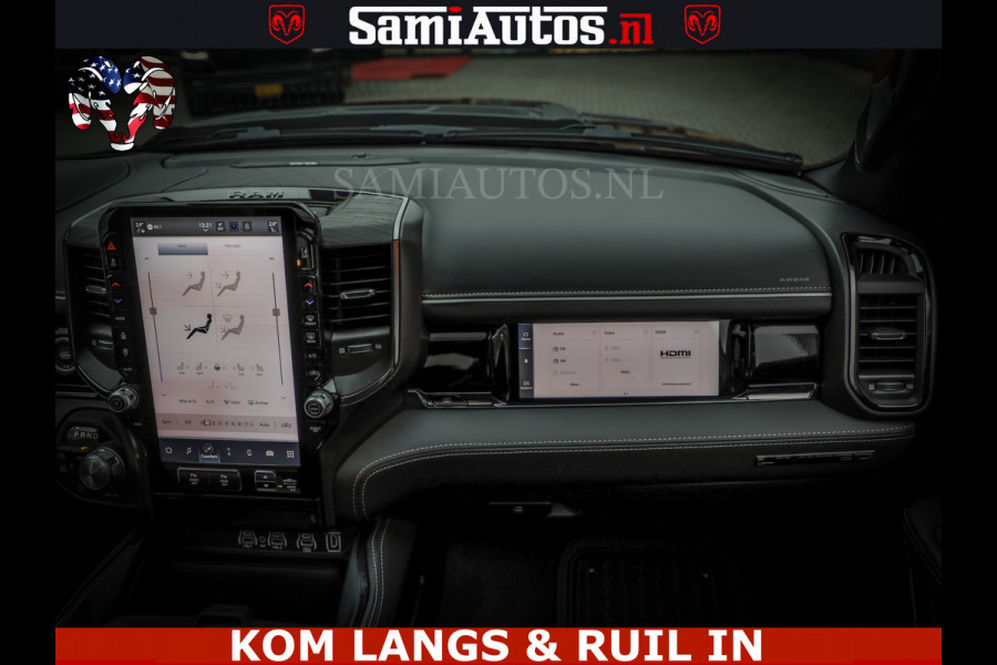 Dodge Ram Limited Night High Output 540HP 706Nm | Massage + Full Option | De Meest Luxe en Volle Pick-Up in zijn Klasse | Comfortabele Dubbele Cabine met Royale 5 Zitplaatsen | BPM vrij | Nu Leverbaar uit Voorraad | Voorraad Nr 2300 - 7689 | De specialist in Amerikaanse pick‑ups in Nederland en Europa.