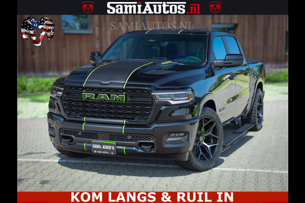 Dodge Ram Limited Night High Output 540HP 706Nm | Massage + Full Option | De Meest Luxe en Volle Pick-Up in zijn Klasse | Comfortabele Dubbele Cabine met Royale 5 Zitplaatsen | BPM vrij | Nu Leverbaar uit Voorraad | Voorraad Nr 2300 - 7689 | De specialist in Amerikaanse pick‑ups in Nederland en Europa.