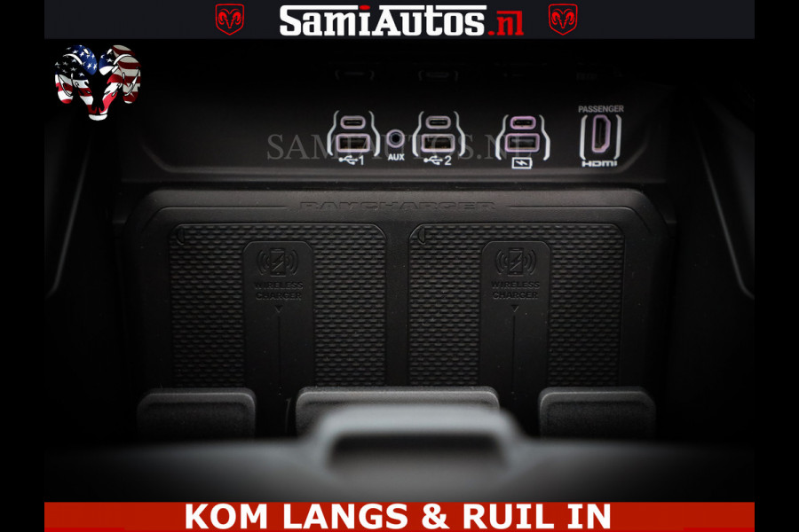 Dodge Ram Limited Night High Output 540HP 706Nm | Massage + Full Option | De Meest Luxe en Volle Pick-Up in zijn Klasse | Comfortabele Dubbele Cabine met Royale 5 Zitplaatsen | BPM vrij | Nu Leverbaar uit Voorraad | Voorraad Nr 2300 - 7689 | De specialist in Amerikaanse pick‑ups in Nederland en Europa.