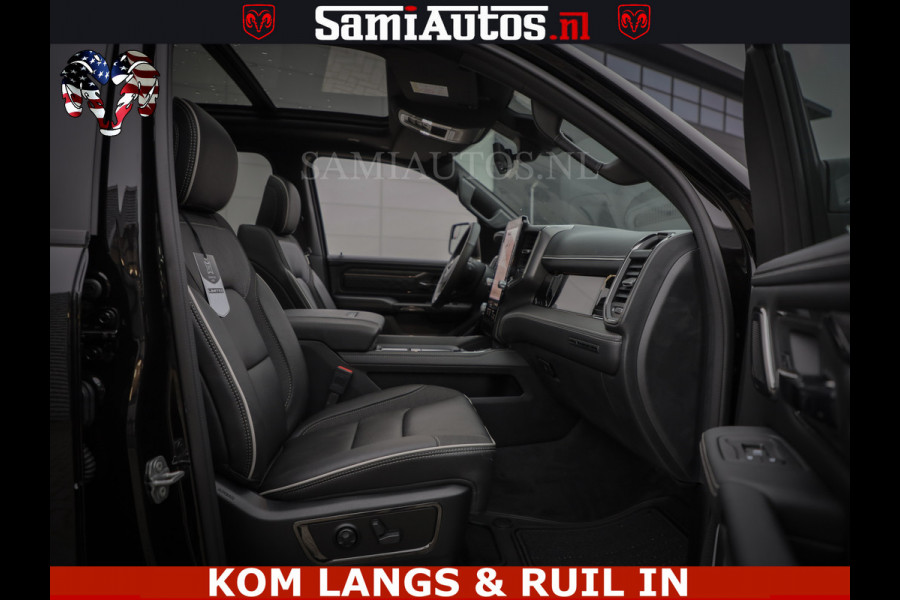 Dodge Ram Limited Night High Output 540HP 706Nm | Massage + Full Option | De Meest Luxe en Volle Pick-Up in zijn Klasse | Comfortabele Dubbele Cabine met Royale 5 Zitplaatsen | BPM vrij | Nu Leverbaar uit Voorraad | Voorraad Nr 2300 - 7689 | De specialist in Amerikaanse pick‑ups in Nederland en Europa.