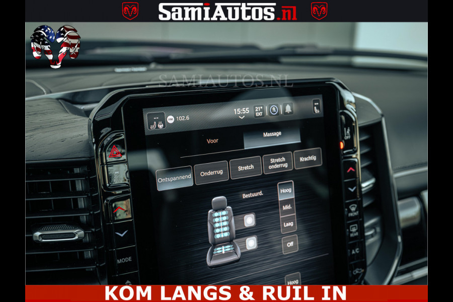 Dodge Ram Limited H.O 540PK 706Nm | Massage + Full Option | De Meest Luxe en Volle Pick-Up in zijn Klasse | Comfortabele Dubbele Cabine met Royale 5 Zitplaatsen | BPM vrij | Nu Leverbaar uit Voorraad | Voorraad Nr 2326 - 5169 | De specialist in Amerikaanse pick‑ups in Nederland en Europa.