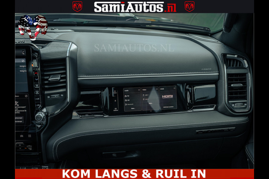 Dodge Ram Limited H.O 540PK 706Nm | Massage + Full Option | De Meest Luxe en Volle Pick-Up in zijn Klasse | Comfortabele Dubbele Cabine met Royale 5 Zitplaatsen | BPM vrij | Nu Leverbaar uit Voorraad | Voorraad Nr 2326 - 5169 | De specialist in Amerikaanse pick‑ups in Nederland en Europa.