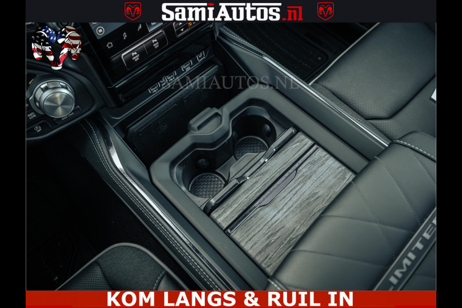 Dodge Ram Limited H.O 540PK 706Nm | Massage + Full Option | De Meest Luxe en Volle Pick-Up in zijn Klasse | Comfortabele Dubbele Cabine met Royale 5 Zitplaatsen | BPM vrij | Nu Leverbaar uit Voorraad | Voorraad Nr 2326 - 5169 | De specialist in Amerikaanse pick‑ups in Nederland en Europa.
