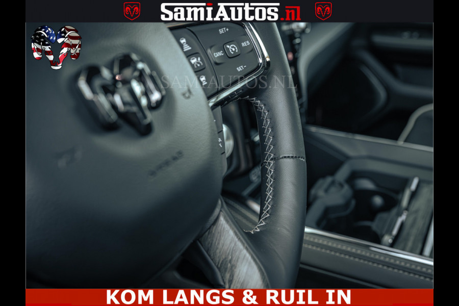 Dodge Ram Limited H.O 540PK 706Nm | Massage + Full Option | De Meest Luxe en Volle Pick-Up in zijn Klasse | Comfortabele Dubbele Cabine met Royale 5 Zitplaatsen | BPM vrij | Nu Leverbaar uit Voorraad | Voorraad Nr 2326 - 5169 | De specialist in Amerikaanse pick‑ups in Nederland en Europa.