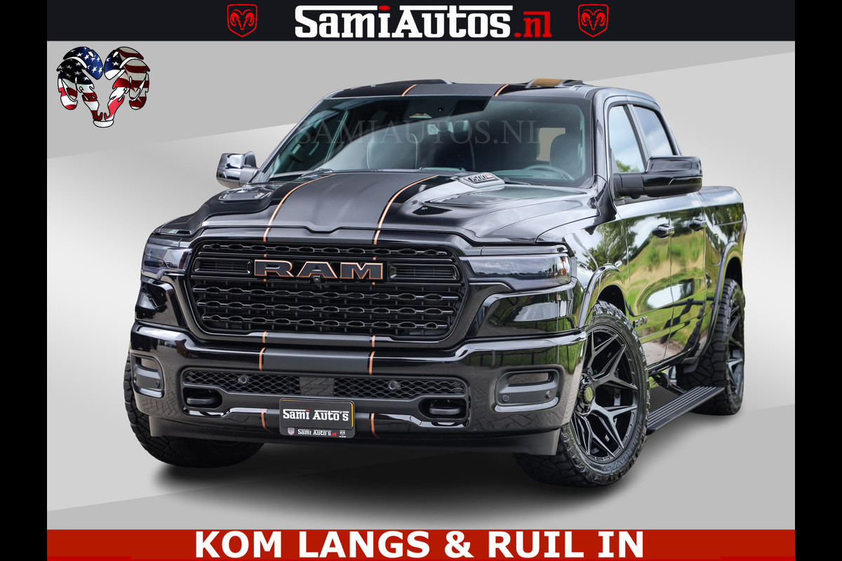 Dodge Ram LIMITED SPORT H.O 540HP 706Nm | Massage + Full Option | De Meest Luxe en Volle Pick-Up in zijn Klasse | Comfortabele Dubbele Cabine met Royale 5 Zitplaatsen | BPM vrij | Nu Leverbaar uit Voorraad | Voorraad Nr 2355 - 5149 | De specialist in Amerikaanse pick‑ups in Nederland en Europa.