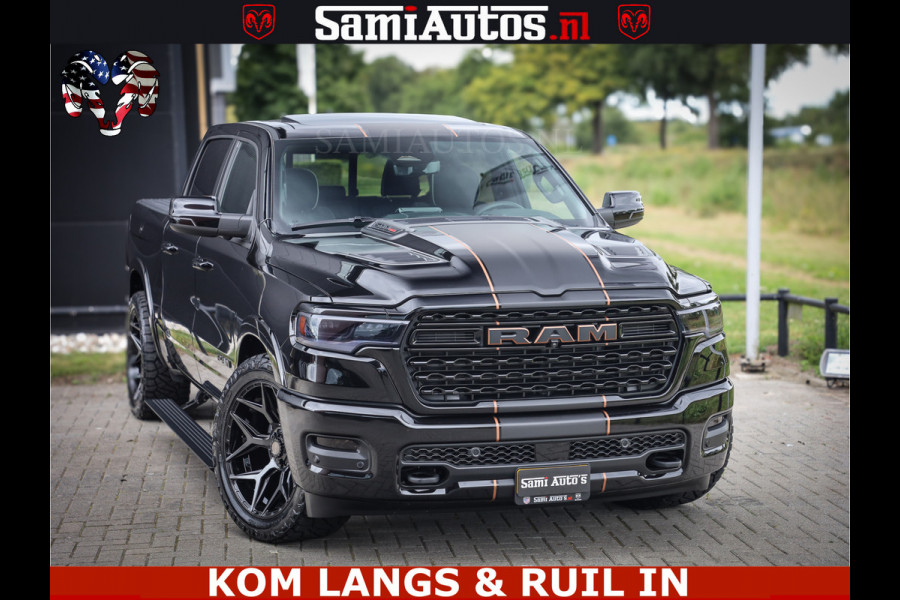 Dodge Ram LIMITED SPORT H.O 540HP 706Nm | Massage + Full Option | De Meest Luxe en Volle Pick-Up in zijn Klasse | Comfortabele Dubbele Cabine met Royale 5 Zitplaatsen | BPM vrij | Nu Leverbaar uit Voorraad | Voorraad Nr 2355 - 5149 | De specialist in Amerikaanse pick‑ups in Nederland en Europa.