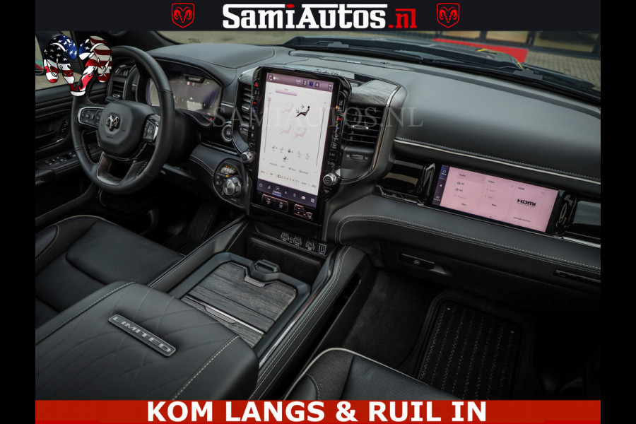 Dodge Ram LIMITED SPORT H.O 540HP 706Nm | Massage + Full Option | De Meest Luxe en Volle Pick-Up in zijn Klasse | Comfortabele Dubbele Cabine met Royale 5 Zitplaatsen | BPM vrij | Nu Leverbaar uit Voorraad | Voorraad Nr 2355 - 5149 | De specialist in Amerikaanse pick‑ups in Nederland en Europa.