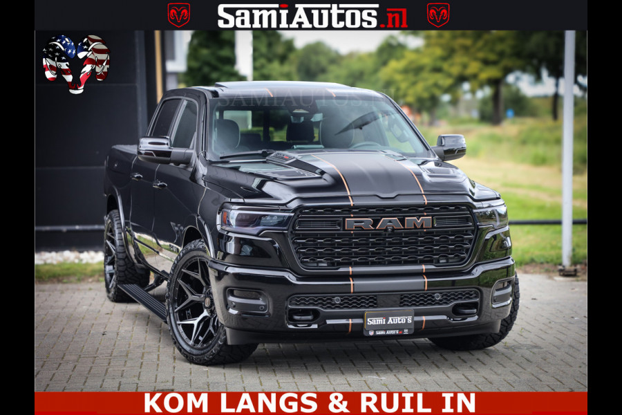 Dodge Ram LIMITED SPORT H.O 540HP 706Nm | Massage + Full Option | De Meest Luxe en Volle Pick-Up in zijn Klasse | Comfortabele Dubbele Cabine met Royale 5 Zitplaatsen | BPM vrij | Nu Leverbaar uit Voorraad | Voorraad Nr 2355 - 5149 | De specialist in Amerikaanse pick‑ups in Nederland en Europa.