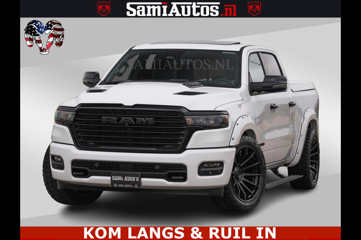 Dodge Ram HUD | 420PK | LUCHTVERING | PANO | PASSAGIERSSCHERM | BOM EN BOM VOL | Comfortabele Dubbele Cabine met Royale 5 Zitplaatsen | DODGE RAM PREMIUM LARAMIE EDITION | Voorraad Nr 2230 - 8765 | De specialist in Amerikaanse pick‑ups in Nederland en Europa.