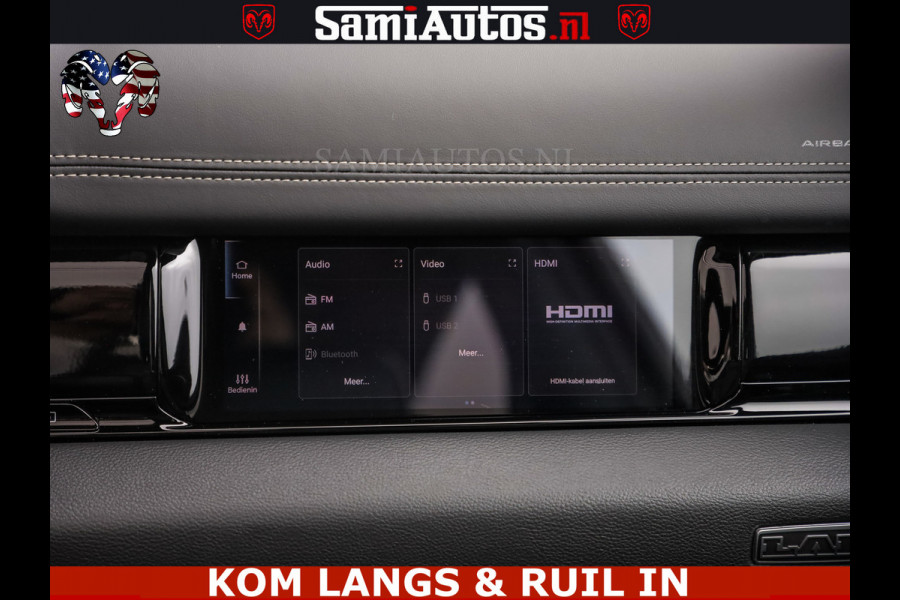 Dodge Ram HUD | 420PK | LUCHTVERING | PANO | PASSAGIERSSCHERM | BOM EN BOM VOL | Comfortabele Dubbele Cabine met Royale 5 Zitplaatsen | DODGE RAM PREMIUM LARAMIE EDITION | Voorraad Nr 2230 - 8765 | De specialist in Amerikaanse pick‑ups in Nederland en Europa.
