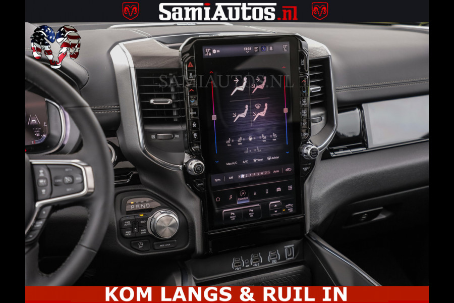 Dodge Ram HUD | 420PK | LUCHTVERING | PANO | PASSAGIERSSCHERM | BOM EN BOM VOL | Comfortabele Dubbele Cabine met Royale 5 Zitplaatsen | DODGE RAM PREMIUM LARAMIE EDITION | Voorraad Nr 2230 - 8765 | De specialist in Amerikaanse pick‑ups in Nederland en Europa.