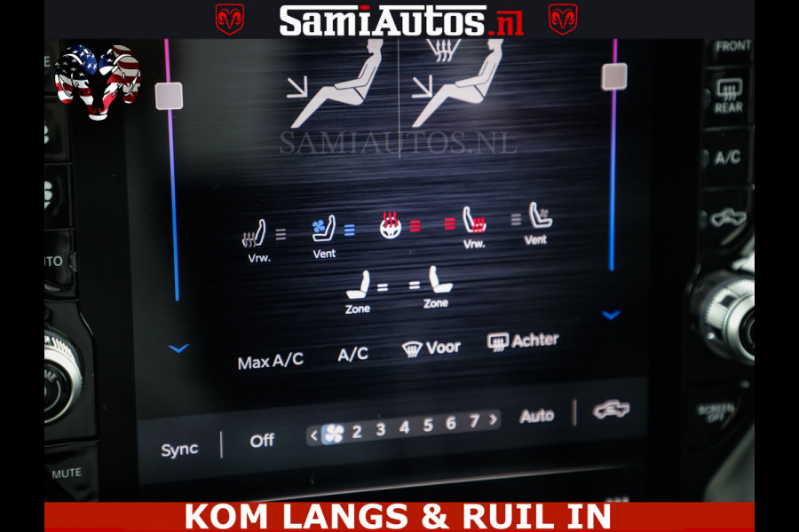 Dodge Ram HUD | 420PK | LUCHTVERING | PANO | PASSAGIERSSCHERM | BOM EN BOM VOL | Comfortabele Dubbele Cabine met Royale 5 Zitplaatsen | DODGE RAM PREMIUM LARAMIE EDITION | Voorraad Nr 2230 - 8765 | De specialist in Amerikaanse pick‑ups in Nederland en Europa.