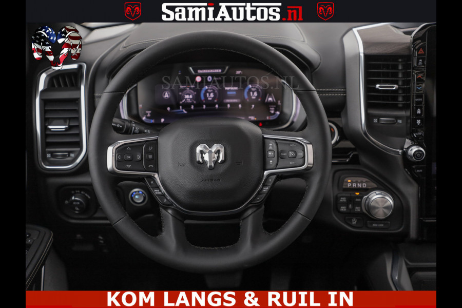 Dodge Ram HUD | 420PK | LUCHTVERING | PANO | PASSAGIERSSCHERM | BOM EN BOM VOL | Comfortabele Dubbele Cabine met Royale 5 Zitplaatsen | DODGE RAM PREMIUM LARAMIE EDITION | Voorraad Nr 2230 - 8765 | De specialist in Amerikaanse pick‑ups in Nederland en Europa.