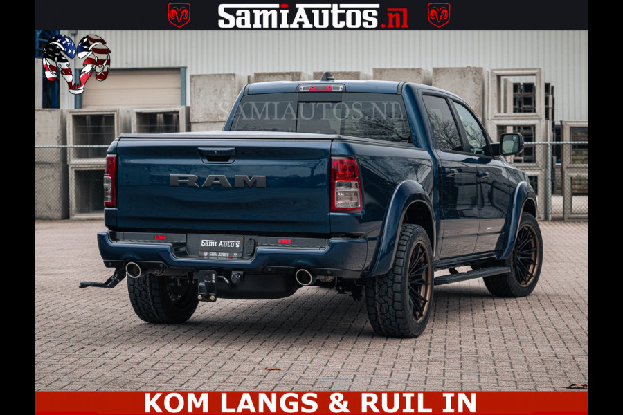 Dodge Ram SPORT | 5.7 V8 4x4 HEMI | PANORAMA DAK | GROOTSCHERM 12 INCH | LPG | Patriot Blue CREW CAB | DUBBELE CABINE | 5 PERSOONS | DC | VOORRAAD NR 2555 - 3325 | De specialist in Amerikaanse pick‑ups in Nederland en Europa.