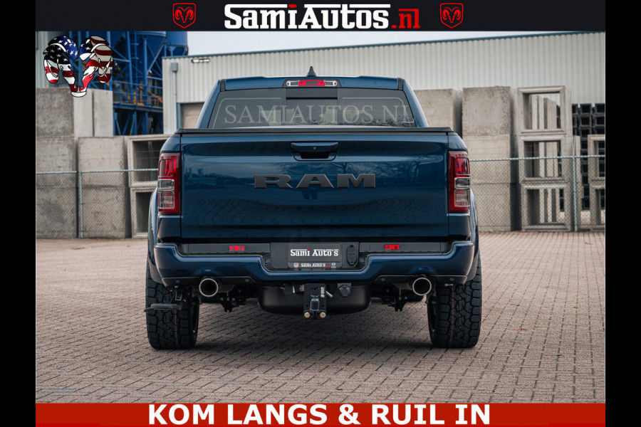 Dodge Ram SPORT | 5.7 V8 4x4 HEMI | PANORAMA DAK | GROOTSCHERM 12 INCH | LPG | Patriot Blue CREW CAB | DUBBELE CABINE | 5 PERSOONS | DC | VOORRAAD NR 2555 - 3325 | De specialist in Amerikaanse pick‑ups in Nederland en Europa.