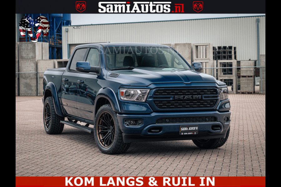 Dodge Ram SPORT | 5.7 V8 4x4 HEMI | PANORAMA DAK | GROOTSCHERM 12 INCH | LPG | Patriot Blue CREW CAB | DUBBELE CABINE | 5 PERSOONS | DC | VOORRAAD NR 2555 - 3325 | De specialist in Amerikaanse pick‑ups in Nederland en Europa.