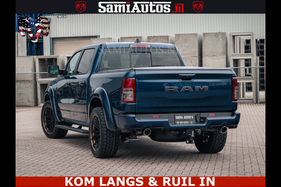 Dodge Ram SPORT | 5.7 V8 4x4 HEMI | PANORAMA DAK | GROOTSCHERM 12 INCH | LPG | Patriot Blue CREW CAB | DUBBELE CABINE | 5 PERSOONS | DC | VOORRAAD NR 2555 - 3325 | De specialist in Amerikaanse pick‑ups in Nederland en Europa.