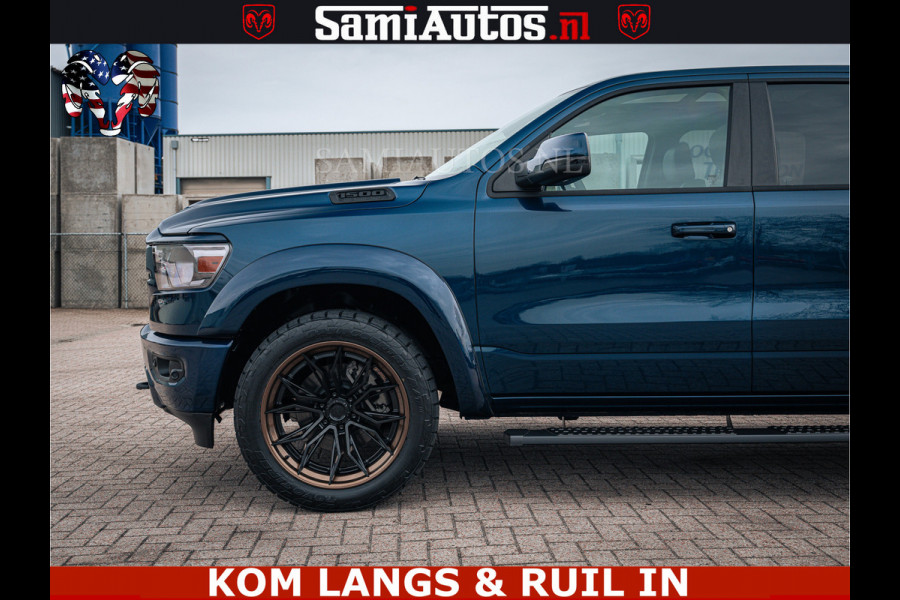 Dodge Ram SPORT | 5.7 V8 4x4 HEMI | PANORAMA DAK | GROOTSCHERM 12 INCH | LPG | Patriot Blue CREW CAB | DUBBELE CABINE | 5 PERSOONS | DC | VOORRAAD NR 2555 - 3325 | De specialist in Amerikaanse pick‑ups in Nederland en Europa.