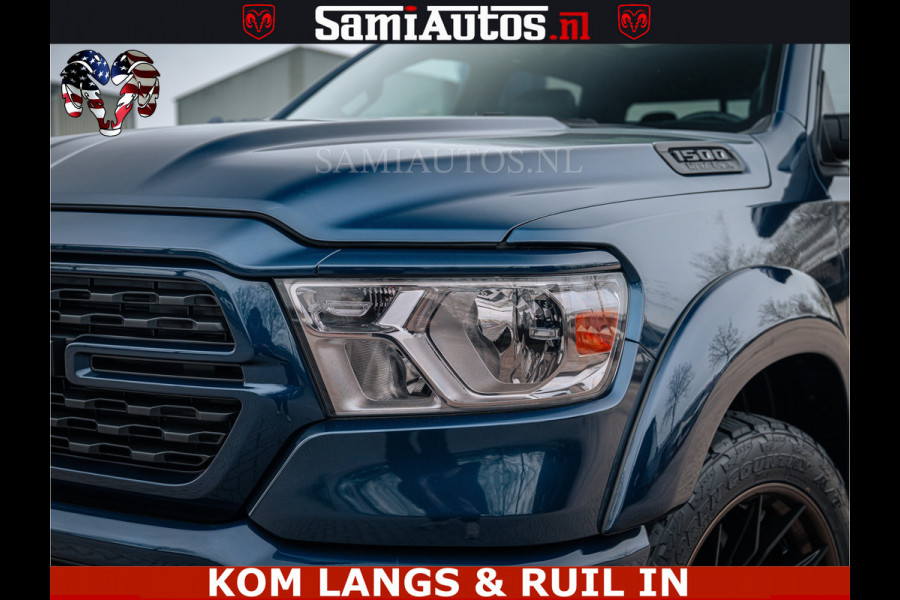 Dodge Ram SPORT | 5.7 V8 4x4 HEMI | PANORAMA DAK | GROOTSCHERM 12 INCH | LPG | Patriot Blue CREW CAB | DUBBELE CABINE | 5 PERSOONS | DC | VOORRAAD NR 2555 - 3325 | De specialist in Amerikaanse pick‑ups in Nederland en Europa.