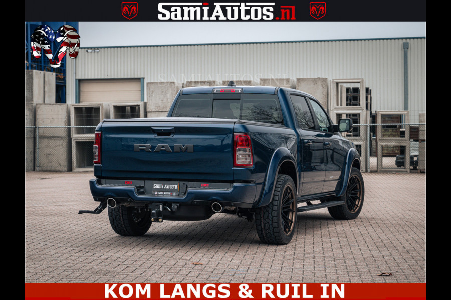Dodge Ram SPORT | 5.7 V8 4x4 HEMI | PANORAMA DAK | GROOTSCHERM 12 INCH | LPG | Patriot Blue CREW CAB | DUBBELE CABINE | 5 PERSOONS | DC | VOORRAAD NR 2555 - 3325 | De specialist in Amerikaanse pick‑ups in Nederland en Europa.
