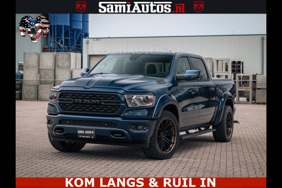 Dodge Ram SPORT | 5.7 V8 4x4 HEMI | PANORAMA DAK | GROOTSCHERM 12 INCH | LPG | Patriot Blue CREW CAB | DUBBELE CABINE | 5 PERSOONS | DC | VOORRAAD NR 2555 - 3325 | De specialist in Amerikaanse pick‑ups in Nederland en Europa.