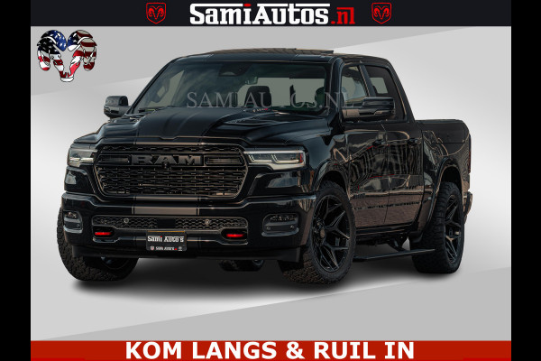 Dodge Ram Limited Night H.O 540HP 706Nm | Massage + Full Option | De Meest Luxe en Volle Pick-Up in zijn Klasse | Comfortabele Dubbele Cabine met Royale 5 Zitplaatsen | BPM vrij | Nu Leverbaar uit Voorraad | Voorraad Nr 2328 -  5157 | De specialist in Amerikaanse pick‑ups in Nederland en Europa.