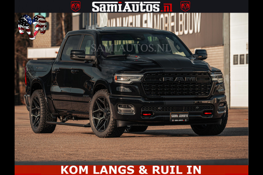 Dodge Ram Limited Night H.O 540HP 706Nm | Massage + Full Option | De Meest Luxe en Volle Pick-Up in zijn Klasse | Comfortabele Dubbele Cabine met Royale 5 Zitplaatsen | BPM vrij | Nu Leverbaar uit Voorraad | Voorraad Nr 2328 -  5157 | De specialist in Amerikaanse pick‑ups in Nederland en Europa.