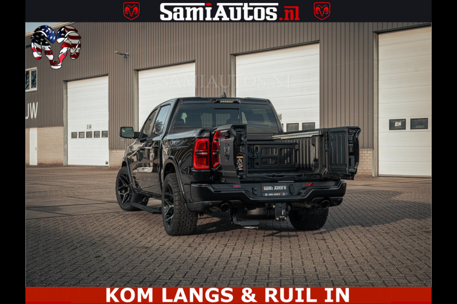 Dodge Ram Limited Night H.O 540HP 706Nm | Massage + Full Option | De Meest Luxe en Volle Pick-Up in zijn Klasse | Comfortabele Dubbele Cabine met Royale 5 Zitplaatsen | BPM vrij | Nu Leverbaar uit Voorraad | Voorraad Nr 2328 -  5157 | De specialist in Amerikaanse pick‑ups in Nederland en Europa.