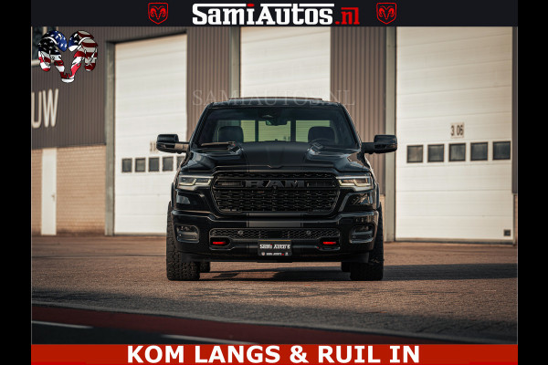 Dodge Ram Limited Night H.O 540HP 706Nm | Massage + Full Option | De Meest Luxe en Volle Pick-Up in zijn Klasse | Comfortabele Dubbele Cabine met Royale 5 Zitplaatsen | BPM vrij | Nu Leverbaar uit Voorraad | Voorraad Nr 2328 -  5157 | De specialist in Amerikaanse pick‑ups in Nederland en Europa.