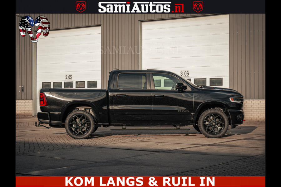 Dodge Ram Limited Night H.O 540HP 706Nm | Massage + Full Option | De Meest Luxe en Volle Pick-Up in zijn Klasse | Comfortabele Dubbele Cabine met Royale 5 Zitplaatsen | BPM vrij | Nu Leverbaar uit Voorraad | Voorraad Nr 2328 -  5157 | De specialist in Amerikaanse pick‑ups in Nederland en Europa.