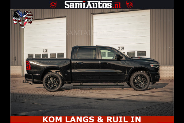 Dodge Ram Limited Night H.O 540HP 706Nm | Massage + Full Option | De Meest Luxe en Volle Pick-Up in zijn Klasse | Comfortabele Dubbele Cabine met Royale 5 Zitplaatsen | BPM vrij | Nu Leverbaar uit Voorraad | Voorraad Nr 2328 -  5157 | De specialist in Amerikaanse pick‑ups in Nederland en Europa.