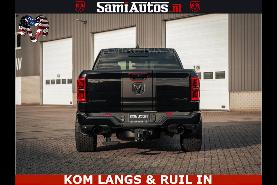 Dodge Ram Limited Night H.O 540HP 706Nm | Massage + Full Option | De Meest Luxe en Volle Pick-Up in zijn Klasse | Comfortabele Dubbele Cabine met Royale 5 Zitplaatsen | BPM vrij | Nu Leverbaar uit Voorraad | Voorraad Nr 2328 -  5157 | De specialist in Amerikaanse pick‑ups in Nederland en Europa.