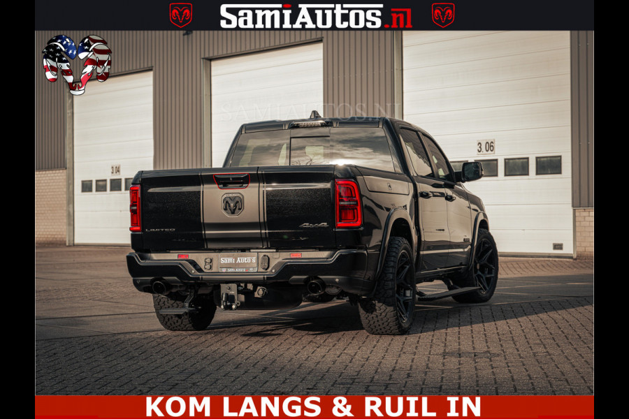 Dodge Ram Limited Night H.O 540HP 706Nm | Massage + Full Option | De Meest Luxe en Volle Pick-Up in zijn Klasse | Comfortabele Dubbele Cabine met Royale 5 Zitplaatsen | BPM vrij | Nu Leverbaar uit Voorraad | Voorraad Nr 2328 -  5157 | De specialist in Amerikaanse pick‑ups in Nederland en Europa.
