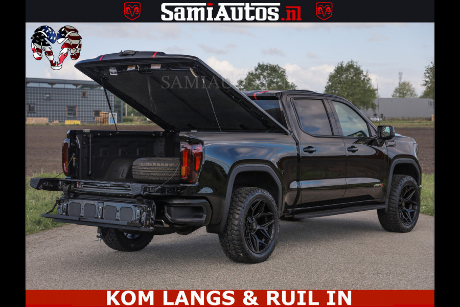 GMC Sierra AT4 6.2 V8 4X4 | VIRTUAL COCKPIT | LPG | HUD | BOM VOL | DC | RAM DEALER NEDERLAND | Dubbele Cabine met Royale 5 Zitplaatsen | BPM vrij | Nu Leverbaar uit Voorraad | Voorraad Nr 261530 | | De specialist in Amerikaanse pick‑ups in Nederland en Europa.
