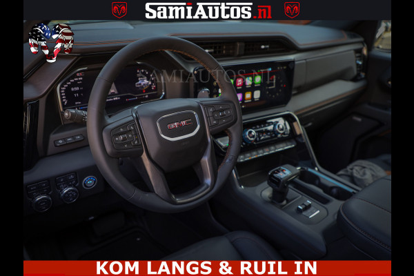 GMC Sierra AT4 6.2 V8 4X4 | VIRTUAL COCKPIT | LPG | HUD | BOM VOL | DC | RAM DEALER NEDERLAND | Dubbele Cabine met Royale 5 Zitplaatsen | BPM vrij | Nu Leverbaar uit Voorraad | Voorraad Nr 261530 | | De specialist in Amerikaanse pick‑ups in Nederland en Europa.